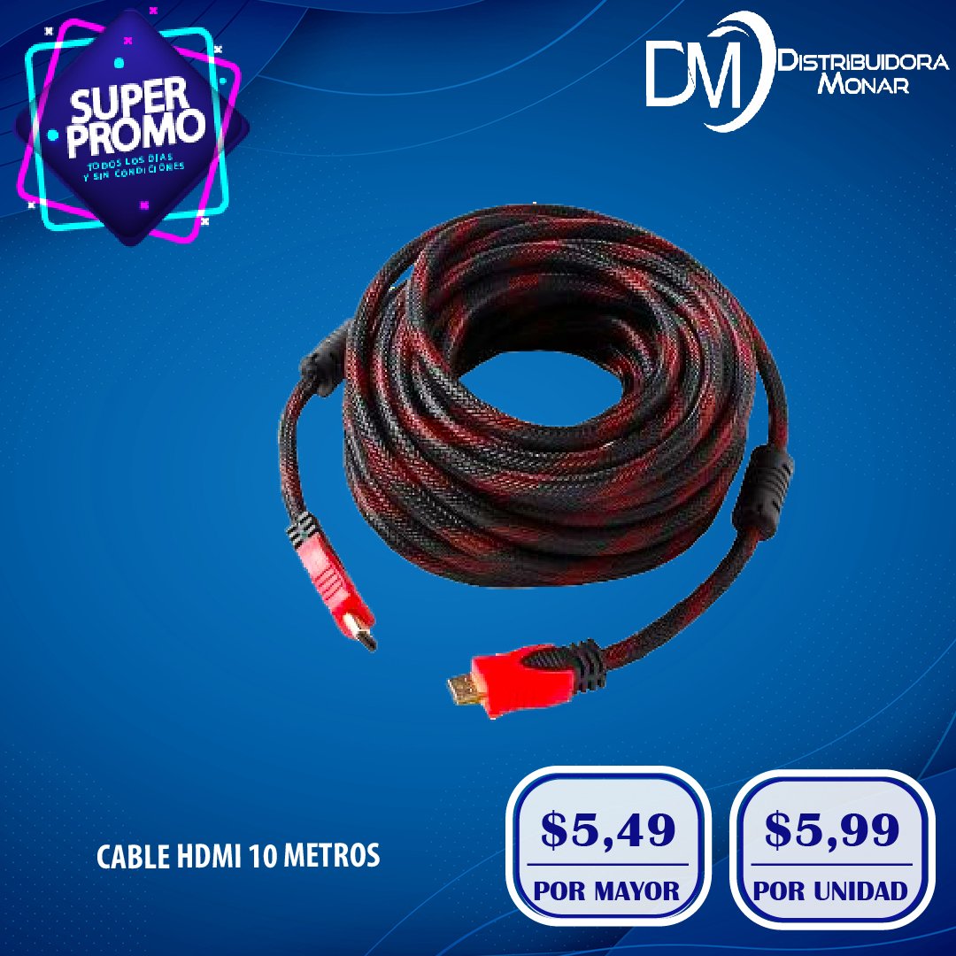 Cable HDMI 10 metros - Importadora y Distribuidora Monar