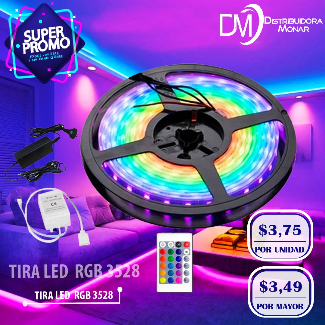 Tira De Luces Led RGB 3528 - Importadora y Distribuidora Monar