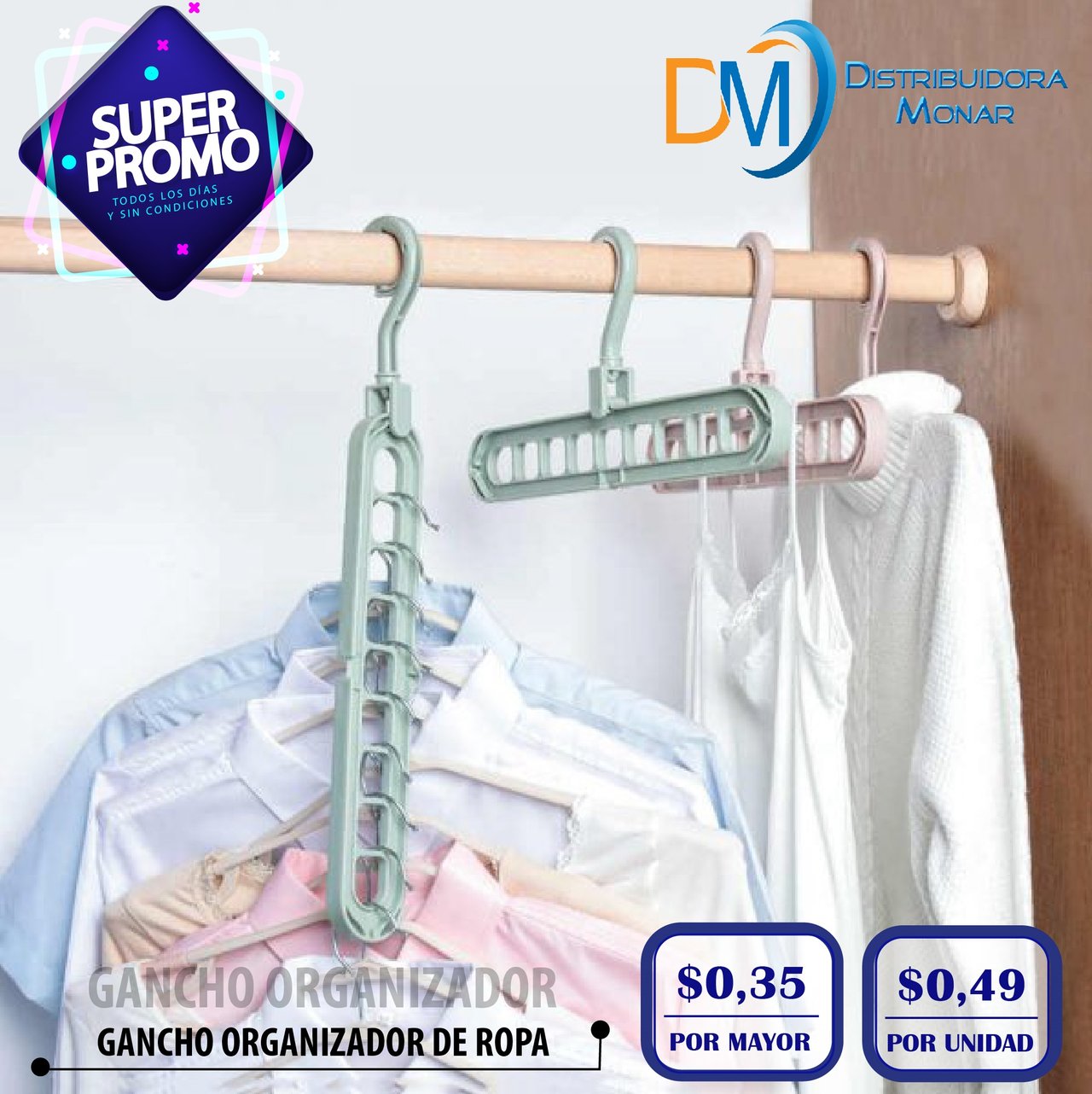 Organizador ganchos de discount ropa