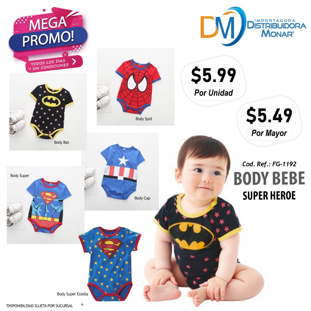 Body para Bebes Super Héroe - Importadora y Distribuidora Monar