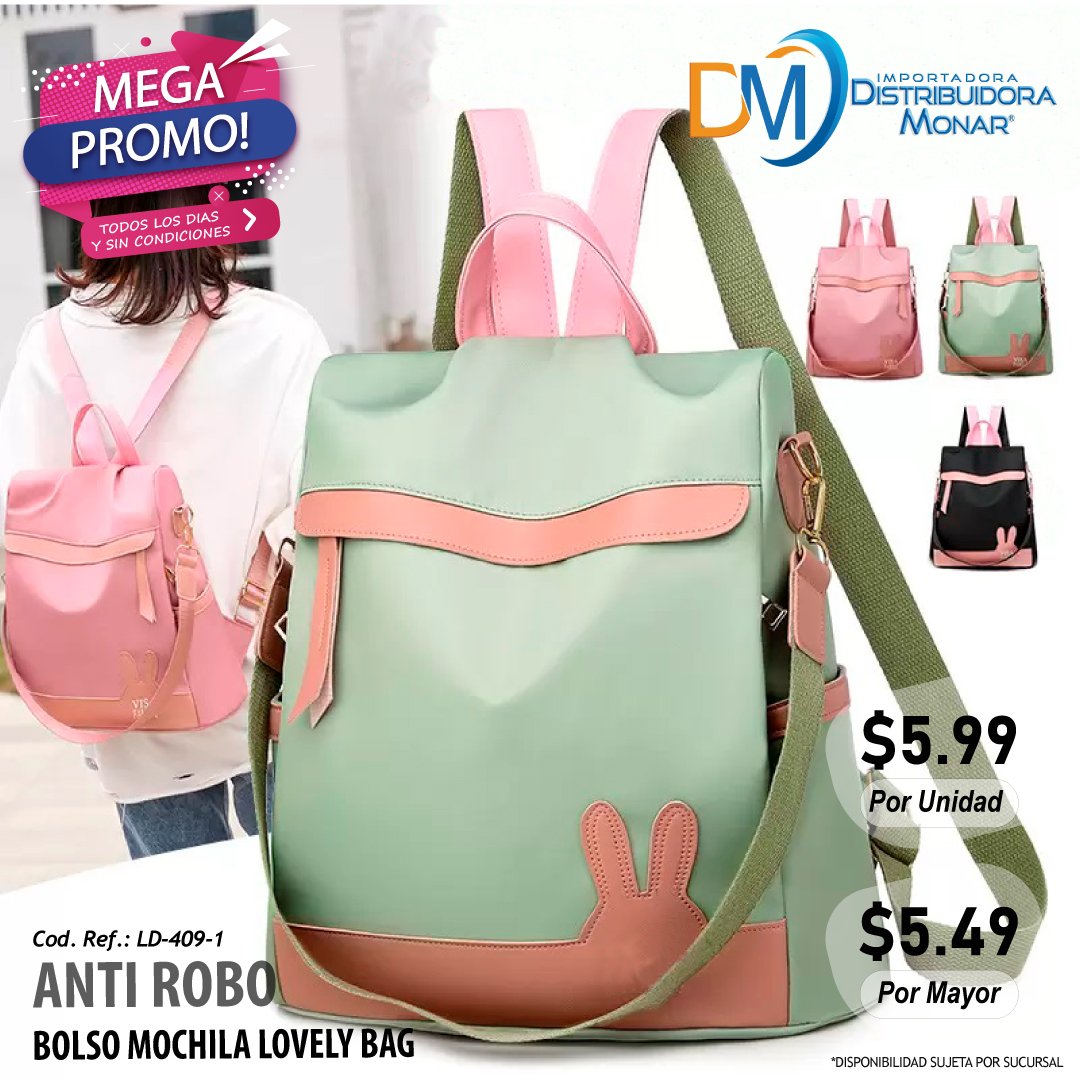 Bolso Mochila Anti Robo Lovely Bag - Importadora y Distribuidora Monar