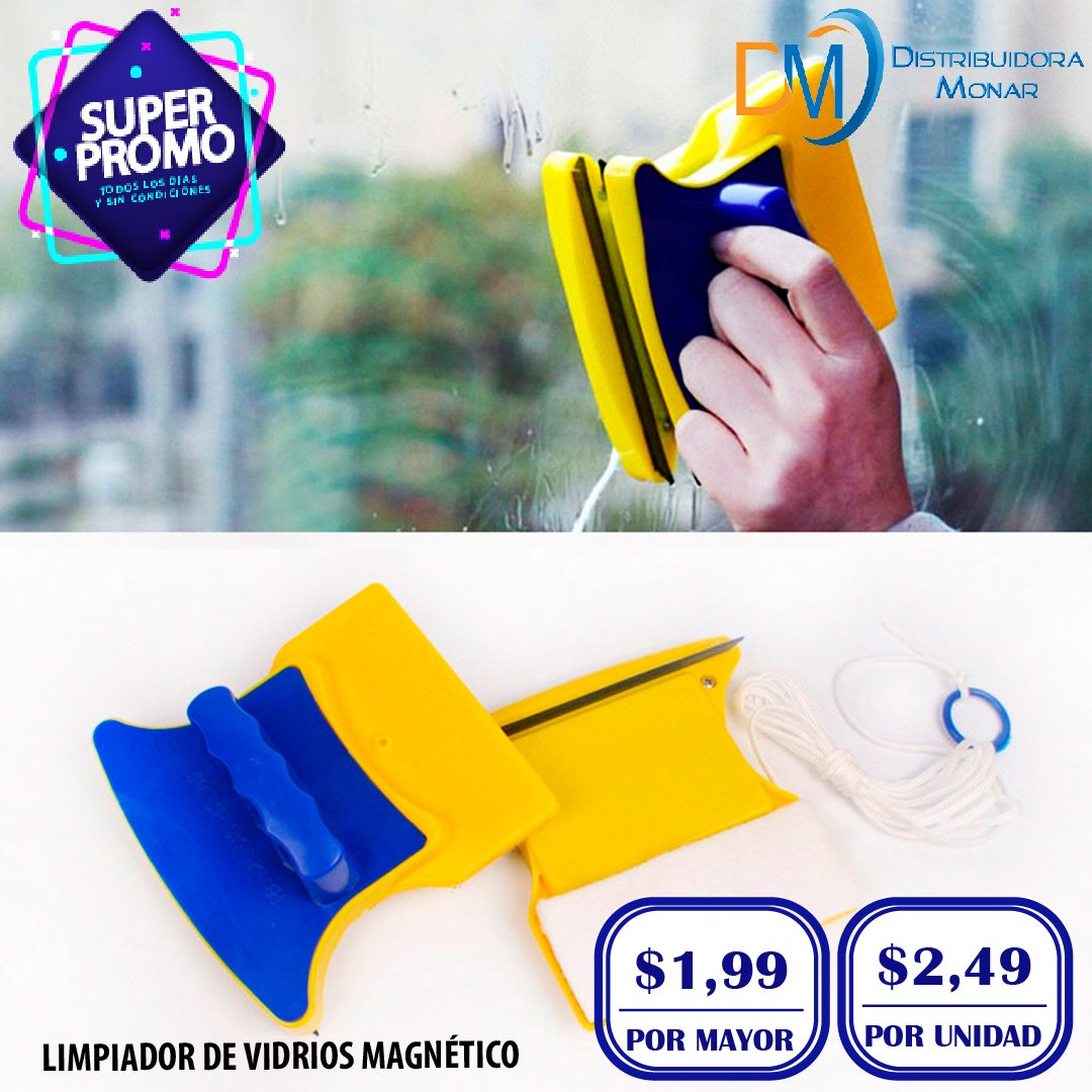 Limpiador De Vidrios Magnético - Importadora y Distribuidora Monar