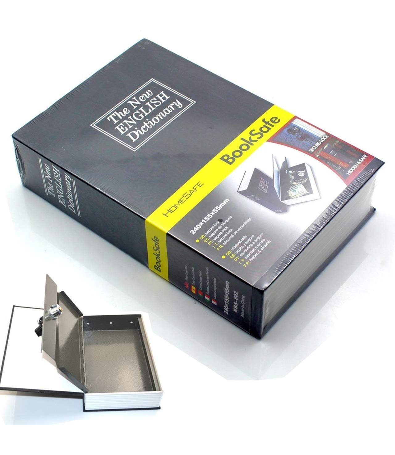 Caja Fuerte De Seguridad Tipo Libro Diccionario + 2 Llaves RF 802 –  Cómpralo en casa