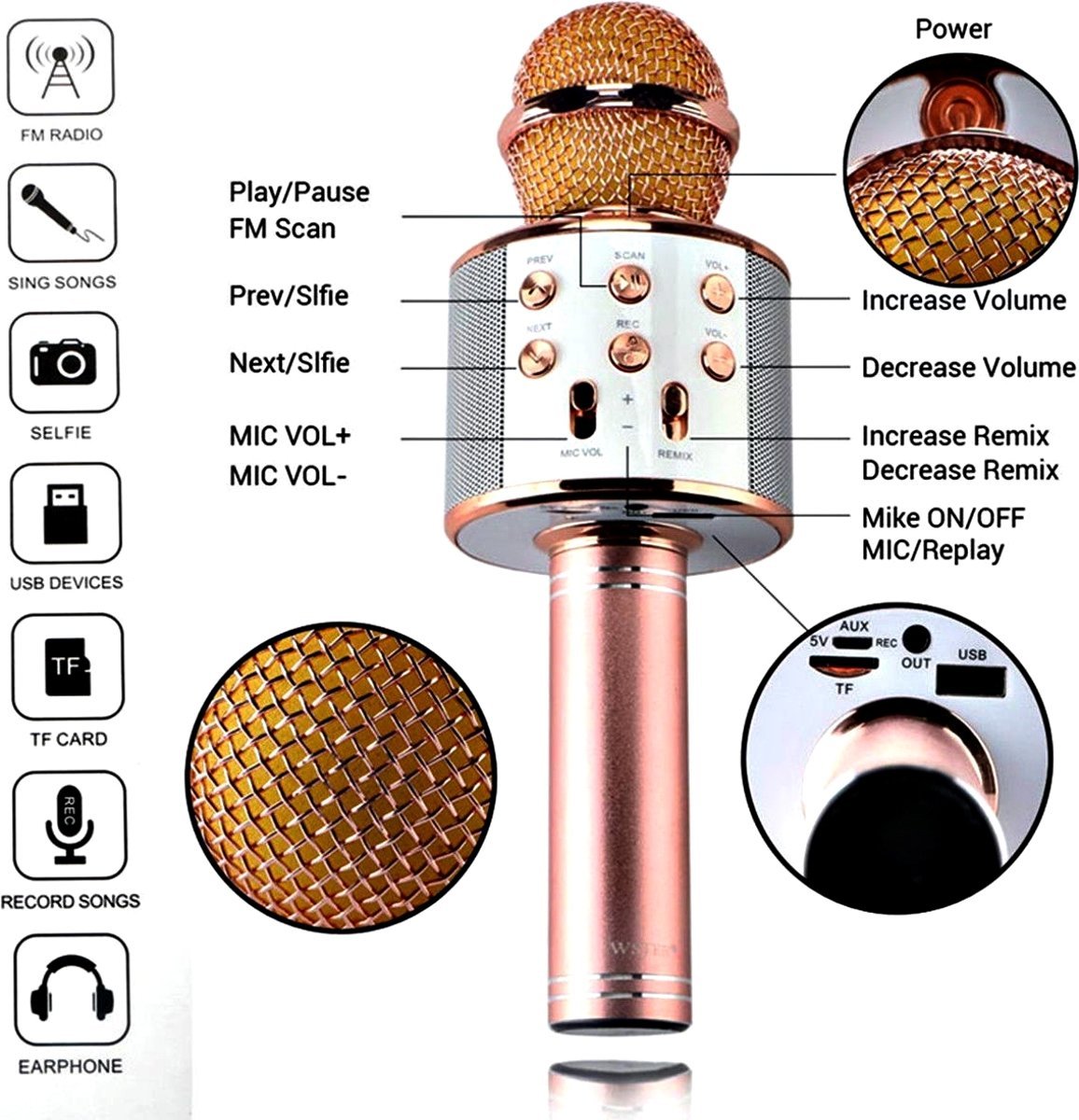 Micrófono Karaoke Parlante Bluetooth - Importadora y Distribuidora Monar