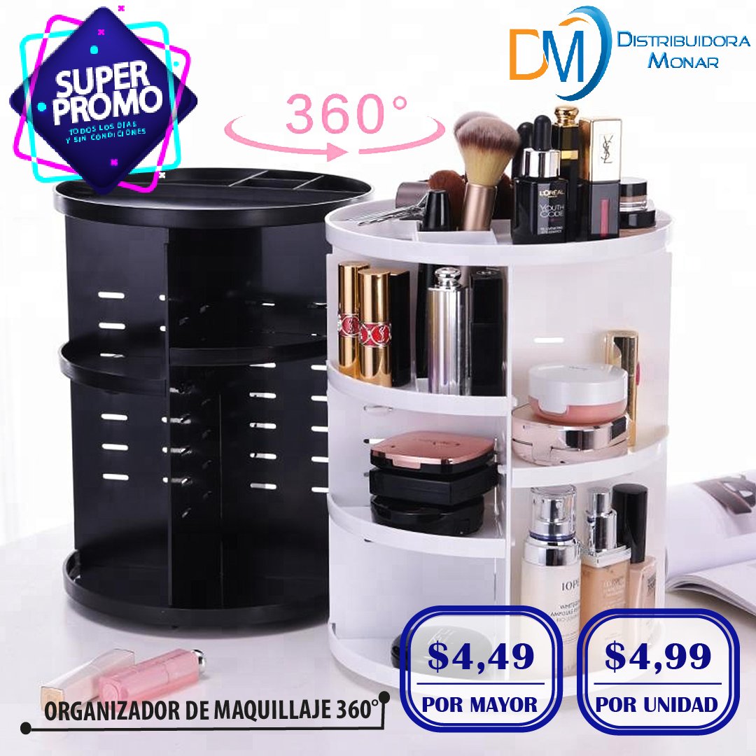 Organizador De Maquillaje Giratorio 360° - Importadora y Distribuidora Monar