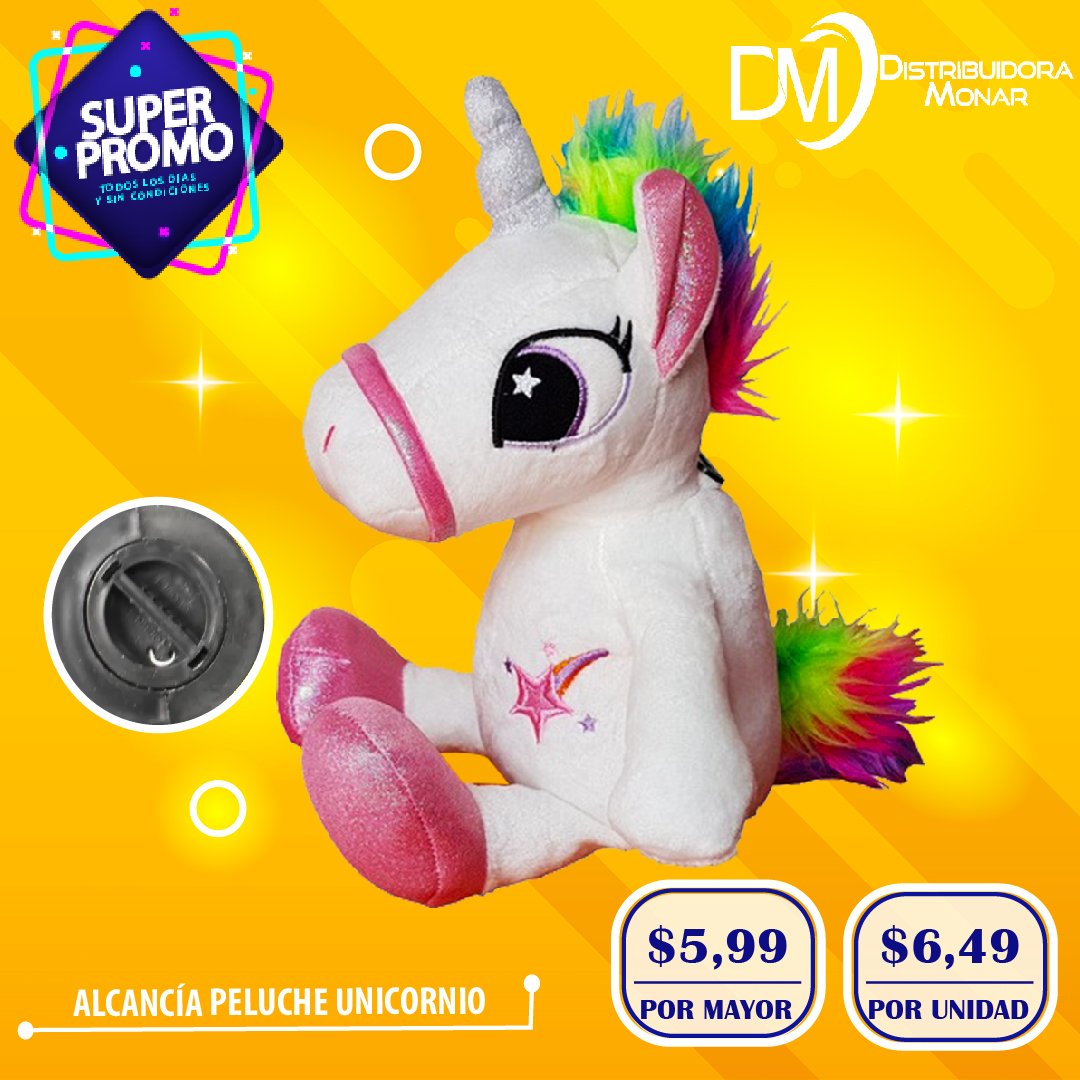 Alcanc a Peluche Unicornio Importadora y Distribuidora Monar